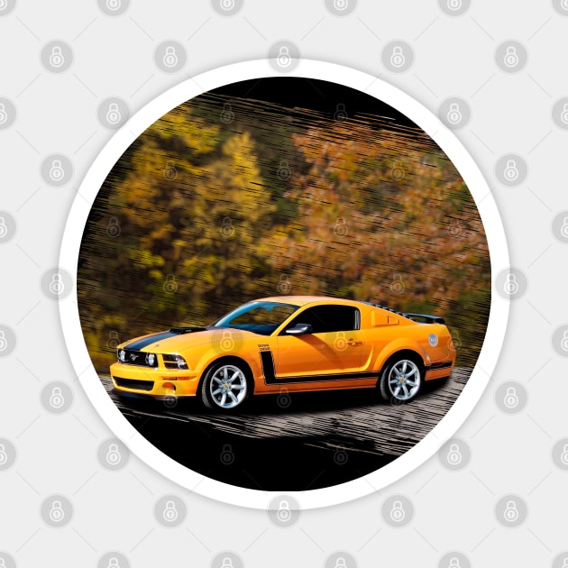 2007 Boss Mustang in our fall day series on back Magnet by Permages LLC